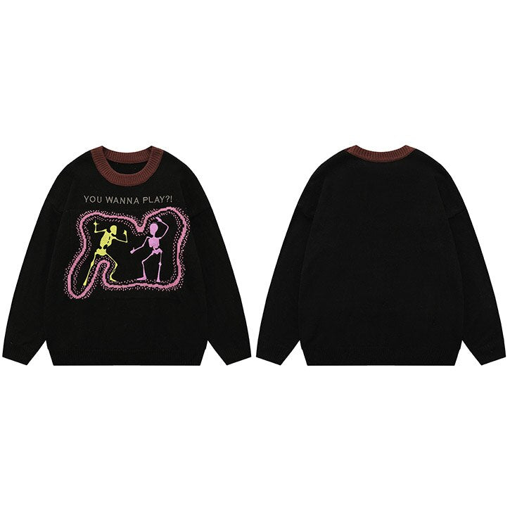 "Playground" Unisex Men Women Streetwear Graphic Sweater Daulet Apparel