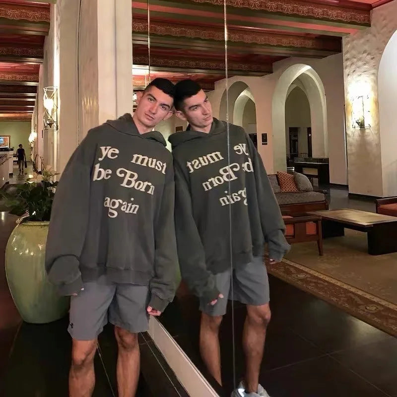 24ss 12 Colors CPFM KANYE WEST “ye must be born again” Letter Print High-Street Basic Hoodies Cotton Casual Hoodies For Men Street King Limited