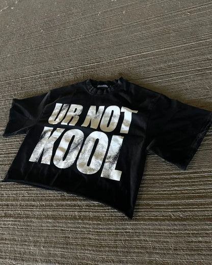 Hip-hop Rock Gothic Punk Fashion Letter Printed Cotton Top Men Y2k Street Casual Round Neck Loose Oversized Short-sleeved Women Street King Limited