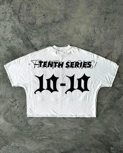 American fashion CD printed pattern oversized T-shirt women's Y2K casual loose and versatile pullover short sleeved shirt Street King Limited