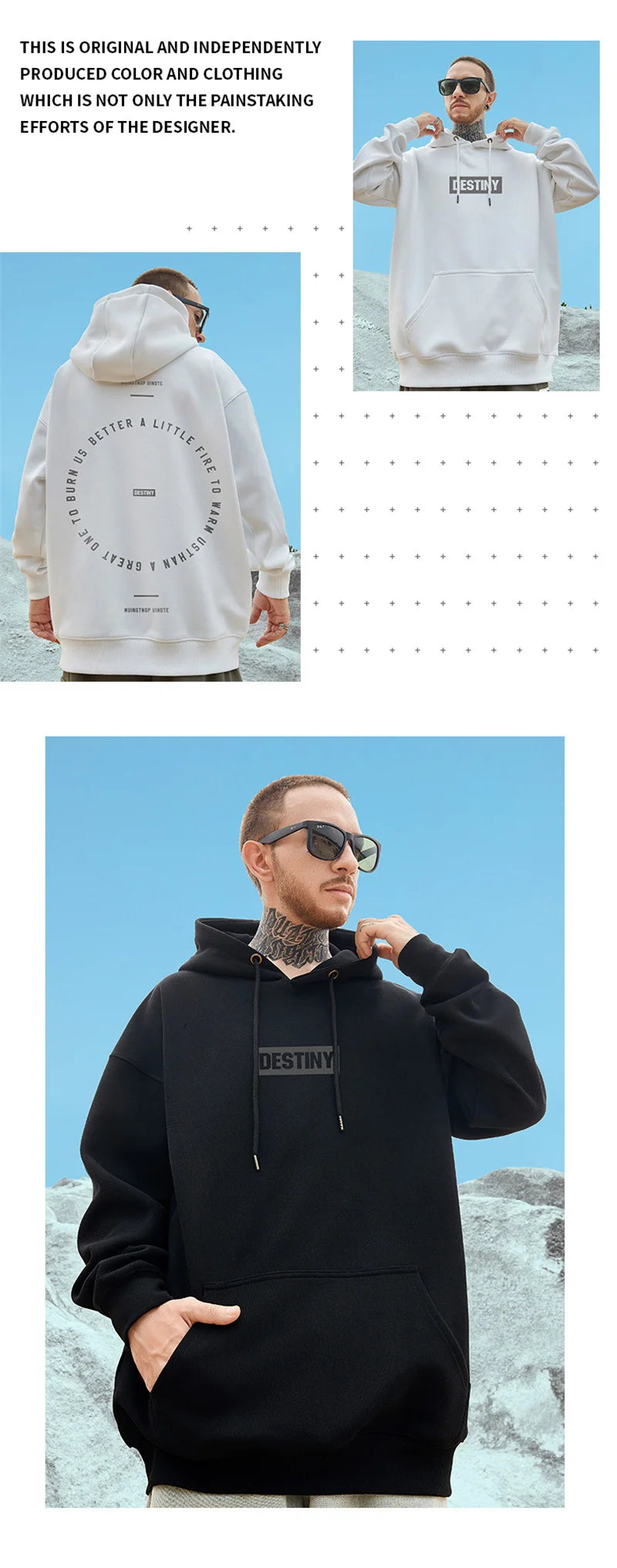 Autumn Loose Pullovers Men Women Destiny Letter Print Hoodies Oversized y2k Hoodie Couples Harajuku Fashion Hooded Sweatshirts Street King Limited