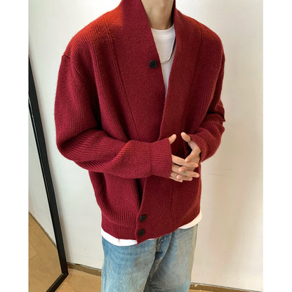 Cardigan Robe Sweater Men Loose Casual Retro Fashion Knitted Cardigan Cloak Coat Streetwear Knitwear Sweater Jacket Street King Limited