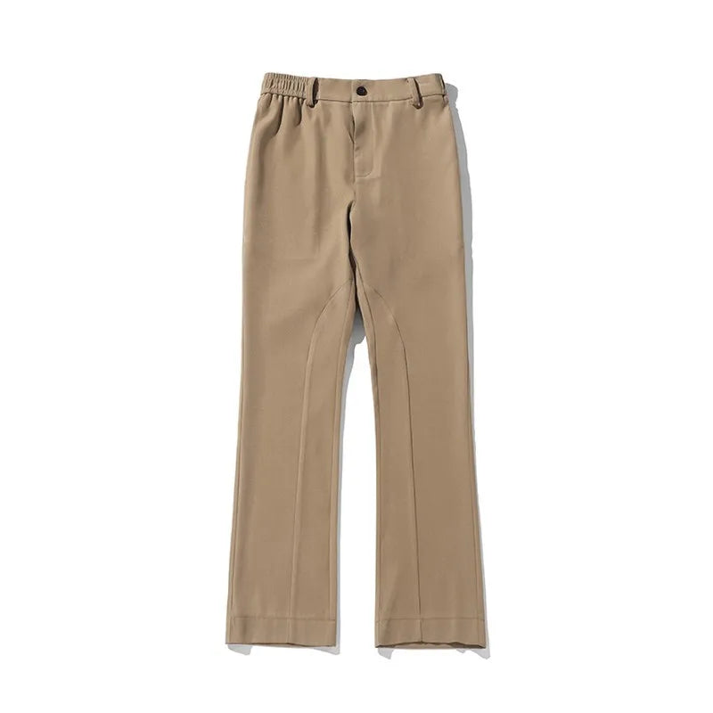 2025 mens four seasons new mid waist micro flared casual pants fashion trend leisure mens flared leg trousers korean pants men unique default style 1269