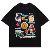 Men Cotton T Shirt Fun Cartoon Dog Printed Tees 3 Colors Optional College Style Oversize Loose Couple Short Sleeve Tshirt Tops Street King Limited