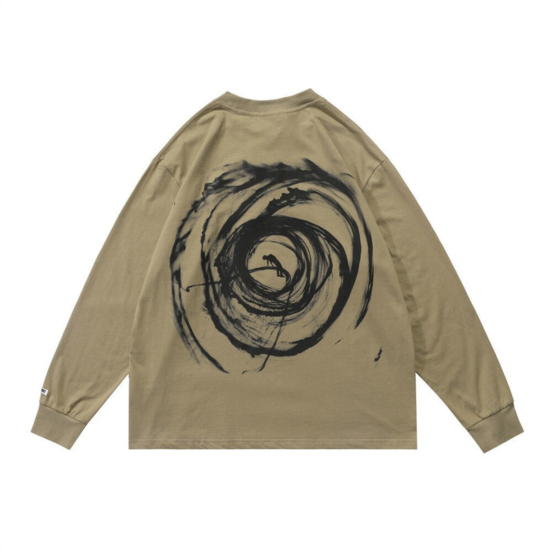 "Black Circle" Unisex Men Women Streetwear Graphic Sweatshirt Daulet Apparel