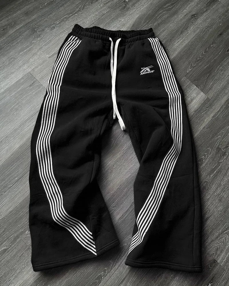 retro harajuku hip hop american y2k new casual pants side striped casual pants mens womens street drawstring high waist pants unique default style 3722