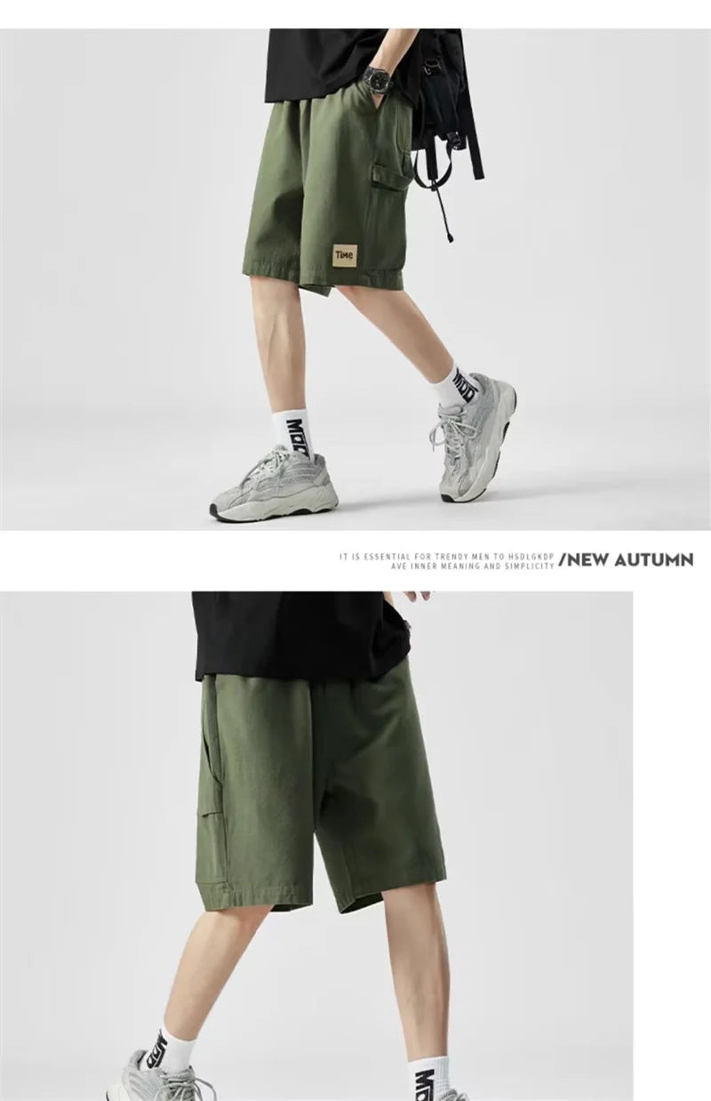 summer american casual retro shorts for men 2025 new loose straight short sweatpant streetwear fashion five point baggy bermudas unique joggers style 333