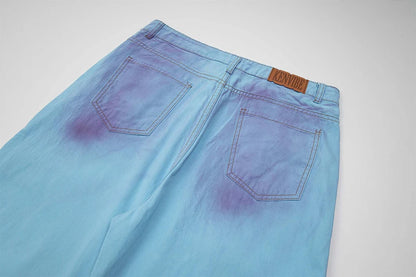 mens fashion baggy jeans dirty tie dye loose straight denim pants harajuku streetwear hip hop jeans trousers man unique jeans style 1210