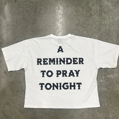 Hip-hop Retro Trendy Fashion Letter Printed T-shirt Tops Men Y2k Casual Loose Street Gothic Punk Oversized Short-sleeved Women Street King Limited