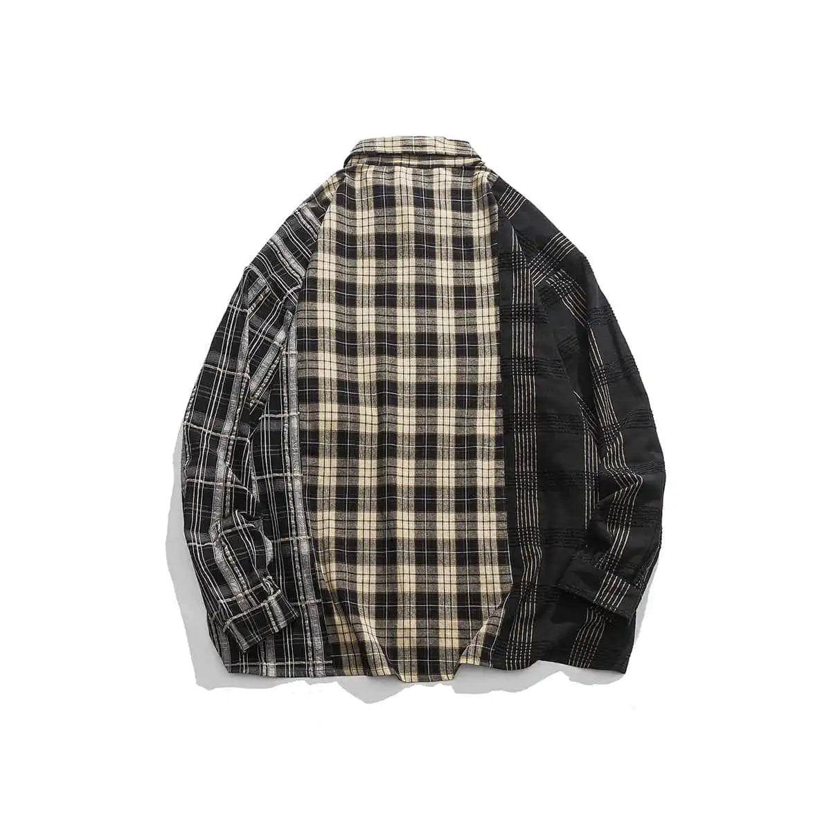 Streetwear Autumn Plaid Shirts Men Harajuku Hip Hop Streetwear Shirts Coats Long 2024 Autumn Plaid Shirts Men Harajuku Hip Hop Streetwear Shirts Coats Long Sleeve Loose Casual Button Up Blouse Y2K Tops Fashion Sweater Jacket With Graphic Design For Men