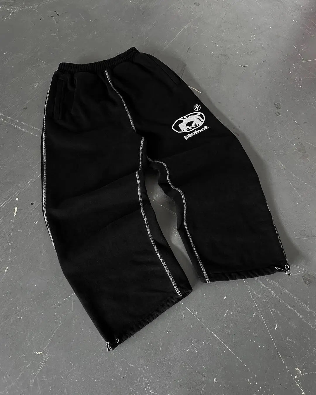 gothic retro letter embroidered trousers men y2k american high waist sports pants loose casual versatile wide leg pants women unique default style 3411
