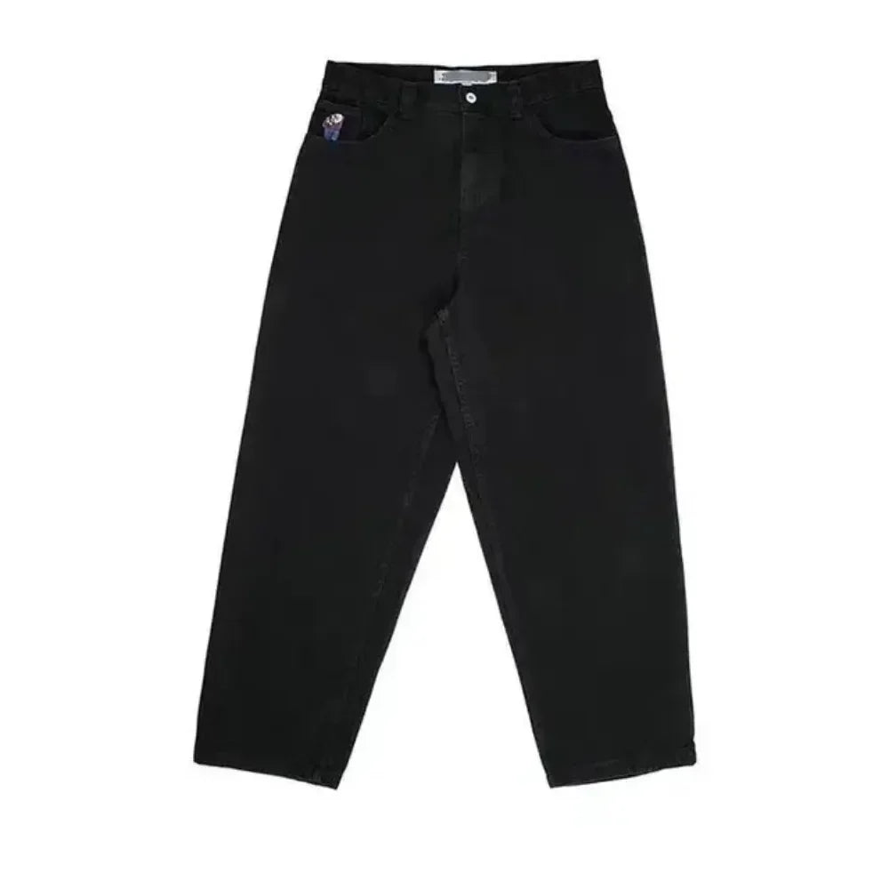 hip hop streetwear big boy jeans y2k pattern embroidery retro blue baggy jeans pants men women fashion pants clothing unique jeans style 1398