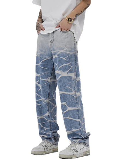 high street irregular tied dye biker jeans men denim straight jean pants 2023 motorcycle y2k trouser unisex hip hop casual pants vintage washed jeans