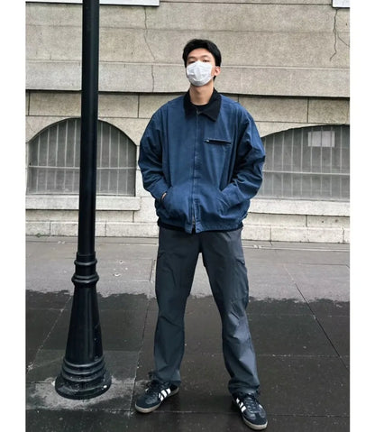 american trendy tooling mens jackets vintage solid distressed bomber coats patchwork zipper pocket high street short outwear unique shorts style 3456