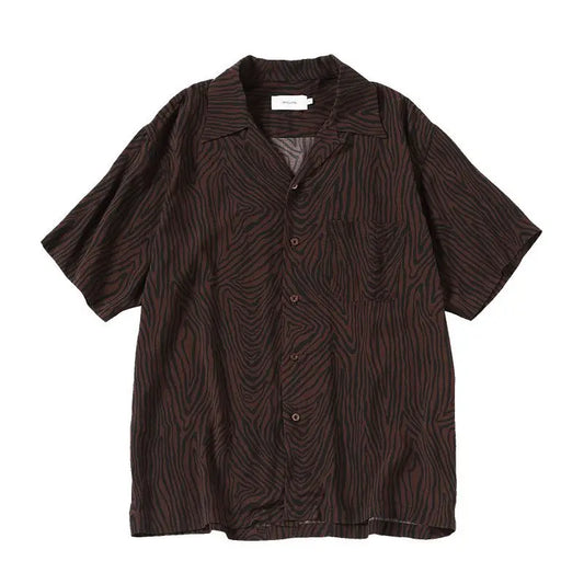 Summer new high-end design tree ring pattern printed short-sleeved Cuban collar open collar Hawaiian shirt for men and women y2k Street King Limited