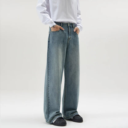 men wide leg straight streetwear fashion loose casual vintage denim baggy jeans pants women y2k jeans trousers stacked flare jeans