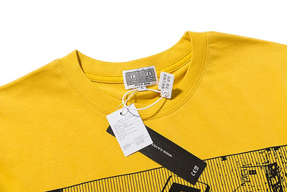 C.E T-shirts Men Woman Good Quality Cotton Casual Loose Vintage Abstract Face Printing Summer O-Neck CAVEMPT Top Tee Street King Limited