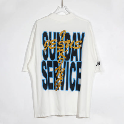 Summer Kanye West Chicago Limited Peripheral High-Street Retro Tops T-Shirt Street King Limited