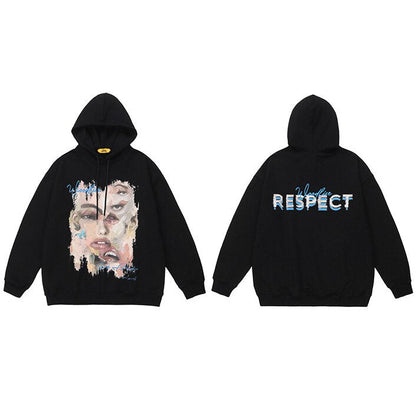 "Broken Face" Unisex Men Women Streetwear Graphic Hoodie Daulet Apparel