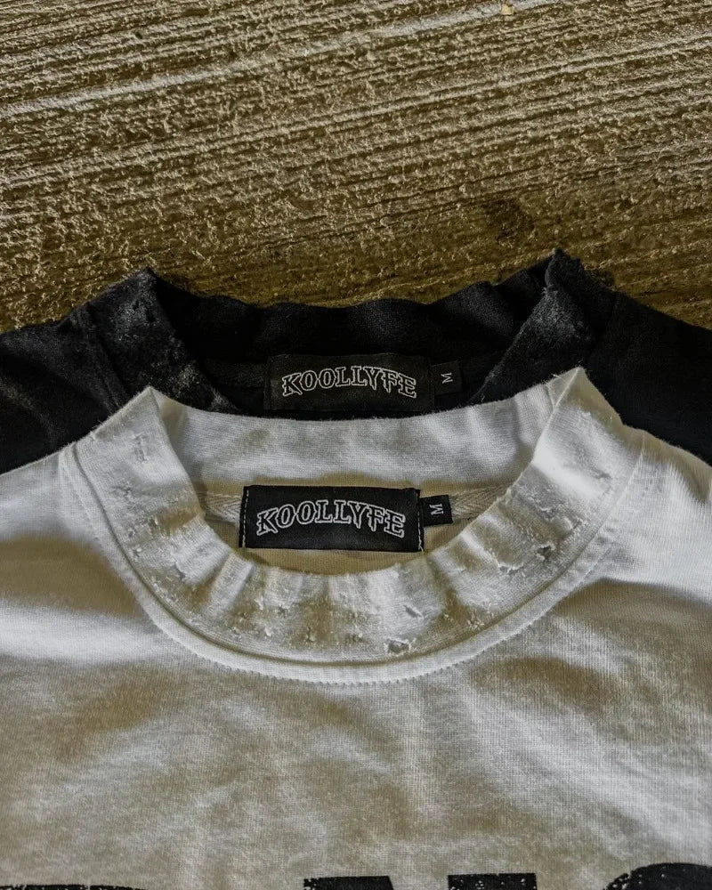 Hip-hop Rock Gothic Punk Fashion Letter Printed Cotton Top Men Y2k Street Casual Round Neck Loose Oversized Short-sleeved Women Street King Limited