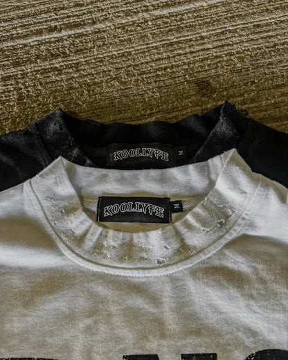 Hip-hop Rock Gothic Punk Fashion Letter Printed Cotton Top Men Y2k Street Casual Round Neck Loose Oversized Short-sleeved Women Street King Limited