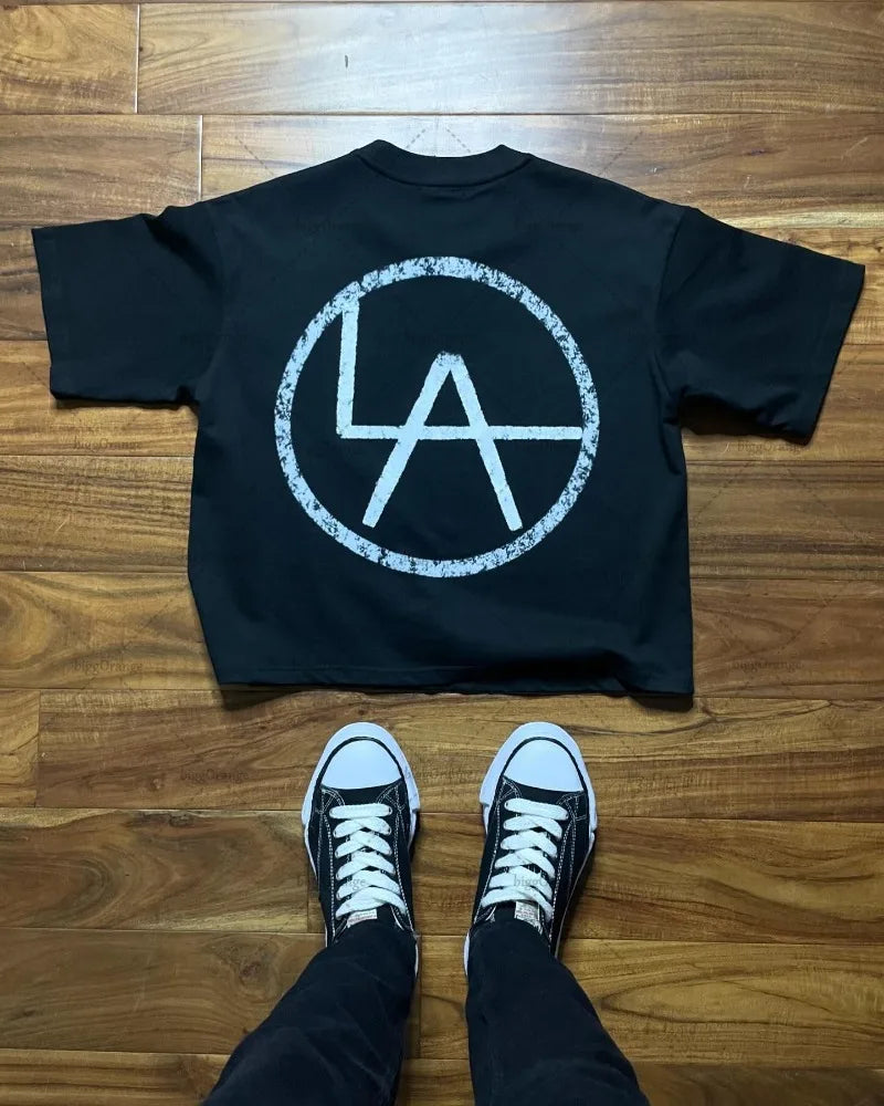 2024 Summer American Fashion Brand Street T-shirt Letter Printing Oversized Short-sleeved Men Y2K Fashion Loose Casual Clothing Street King Limited