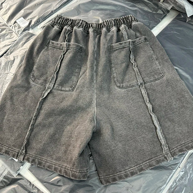 New 2024 Novelty High THUG CLUB Old Washed Rhine Stone Heavy Skateboard Street Cotton Casual Shorts Kanye Hip-hop Parkour #U46 Street King Limited