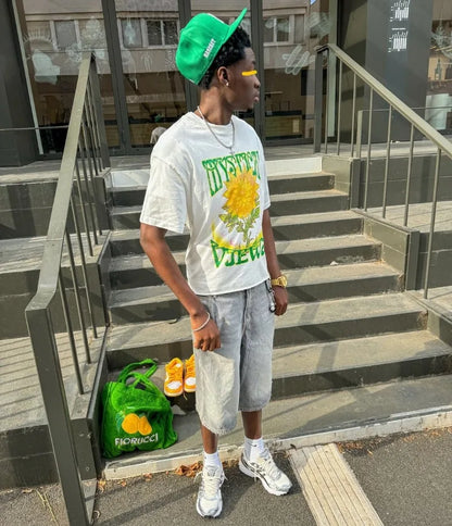 2024 Summer American Retro Personalized Anime Print Oversized Short-sleeved Men Y2k Harajuku Fashion Casual Loose T-shirt Women Street King Limited