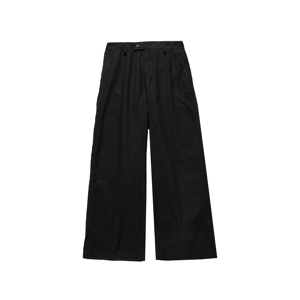 Frayed Black Straight Baggy Cargo Pants for Men Streetwear Y2k Pantalones Hombre Solid Overalls Oversized Casual Trousers Street King Limited