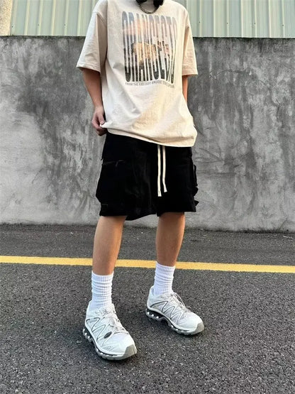 Mens Cotton Cargo Shorts Men Multi Pocket Solid Tactical Cargo Shrots Men's Outdoor Breathable Military Shorts Male 2024 Summer Street King Limited