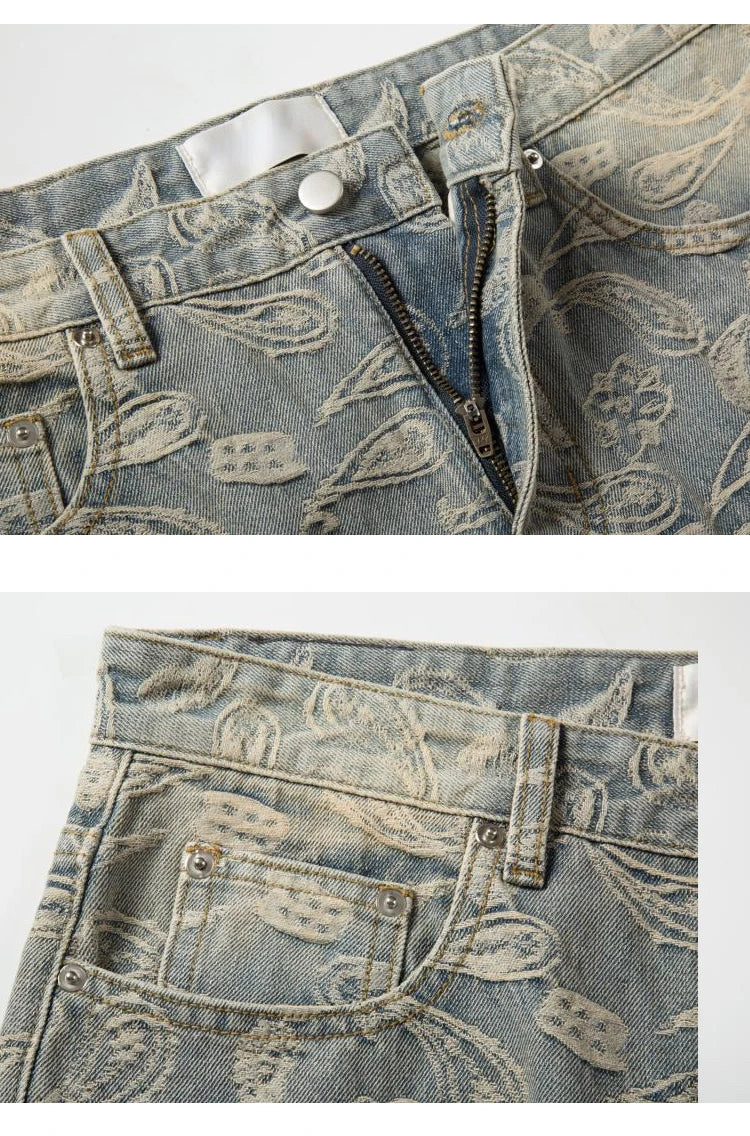 fashion paisy denim jeans mens destoryed holes zipper jeans pants hip hop streetwear new summer casual joggers loose jeans pants unique joggers style 1237