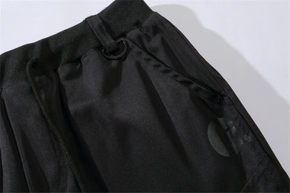 US Size Streetwear Sweatpants Men Jogger Ribbon Pocket Elastic Waist 2022 Fashion Hip Hop Mens Joggers Cargo Black Pants HZ155 Street King Limited