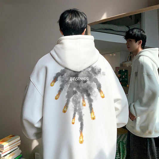 New Anime Meteorite Fall Graphic Printed Hooded Sweatshirts Hombre Hip Hop Streetwear Clothes Loose Y2K Vintage Pullover Hoodies Street King Limited