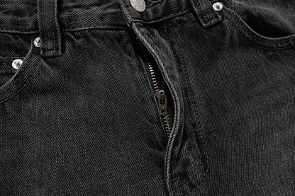 distressed micro rugged mud dyed boot cut jeans unisex straight y2k pantalones hombre casual washed denim pants oversized unique jeans style 1683