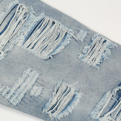 men distressed ripped destroied holes denim jean pants fashion zipper biker jeans streetwear flare pants joggers y2k men s jeans unique joggers style 2799