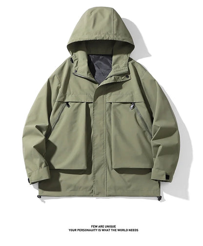 japanese outdoor jackets classic men solid color jacket spring autumn hooded coat basic zipper up windbreaker unisex outerwear unique default style 5333