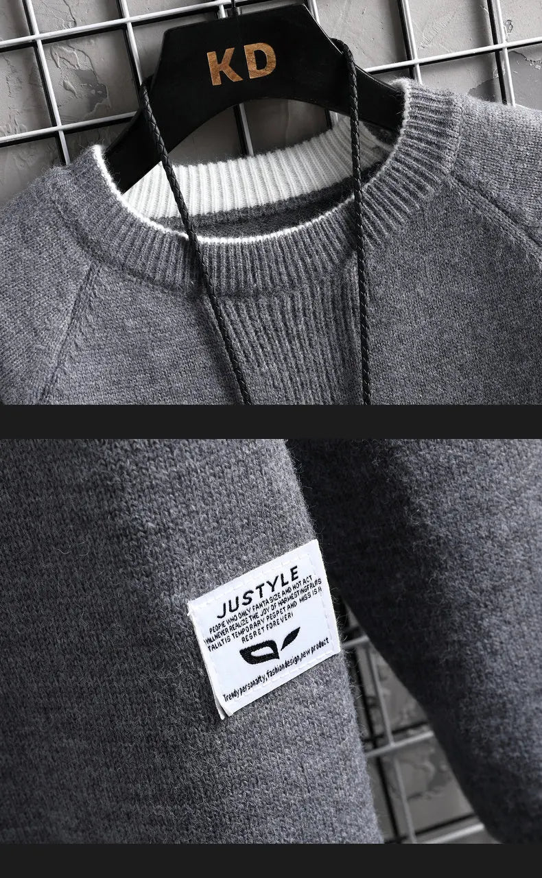 Brand Clothing Men Winter High Quality Knitted Sweaters/Male Slim Fit Solid Color Round Neck Pullover Man Casual Sweaters 3XL Street King Limited