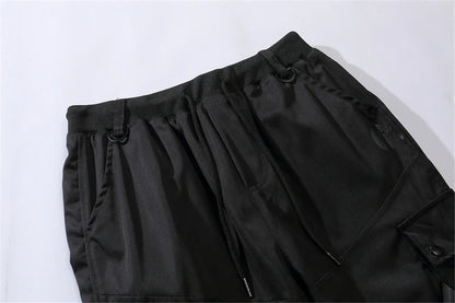 US Size Streetwear Sweatpants Men Jogger Ribbon Pocket Elastic Waist 2022 Fashion Hip Hop Mens Joggers Cargo Black Pants HZ155 Street King Limited