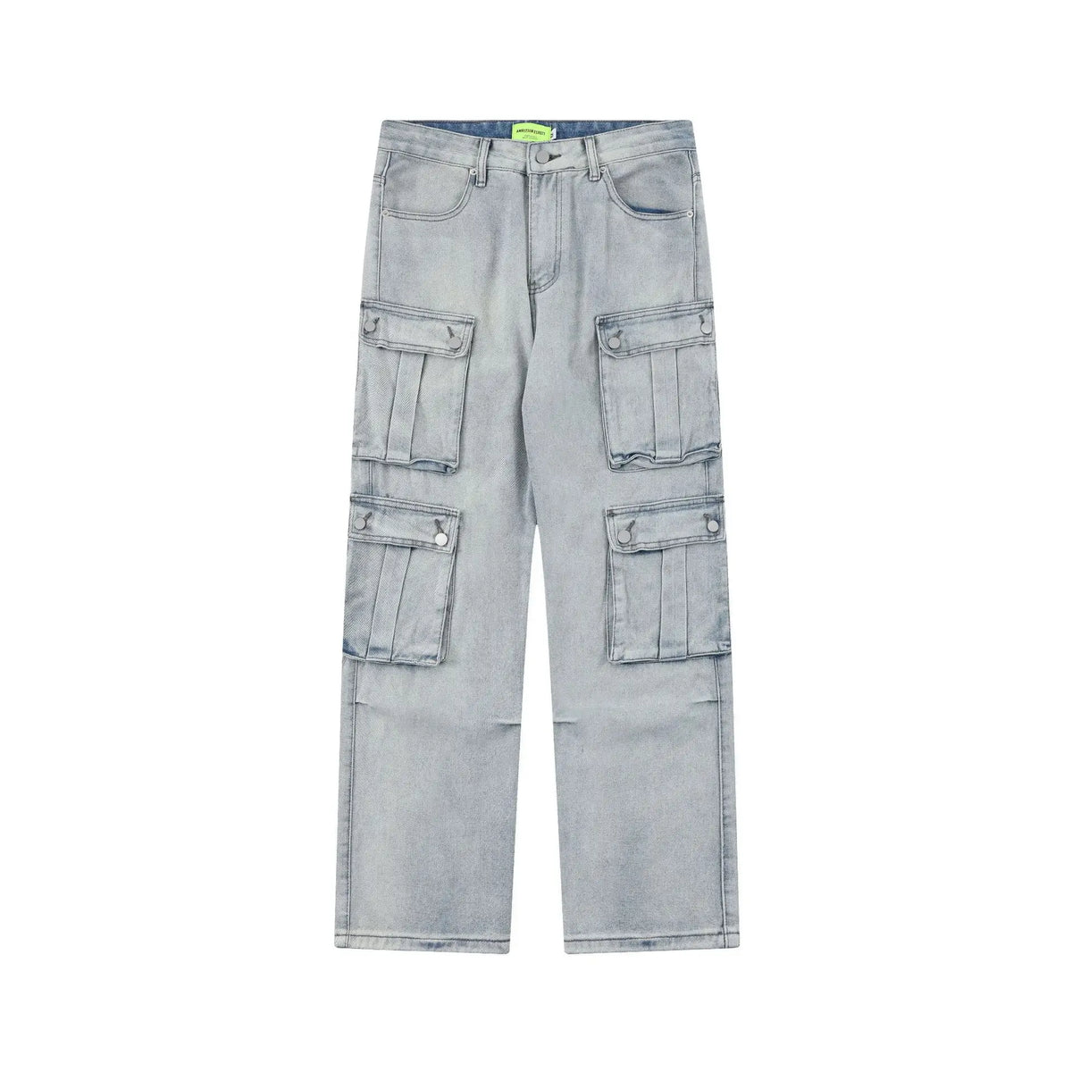 2024 multi pocket jeans vintage mens harajuku cargo denim pants retro hip hop straight loose jean pants baggy cargo bottoms