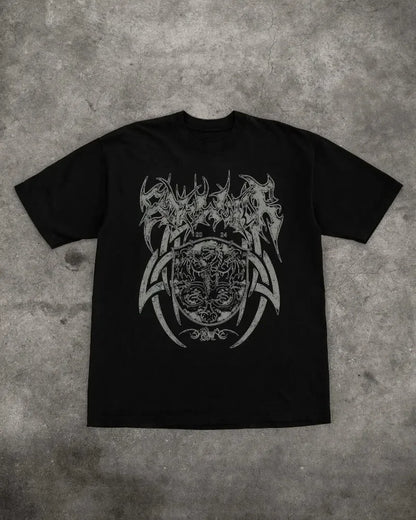 Y2K Streetwear Fashion Shenlong Letters Oversized T-Shirt Men's Retro Casual Loose Harajuku Gothic Short Sleeve Bottoming Shirt Street King Limited