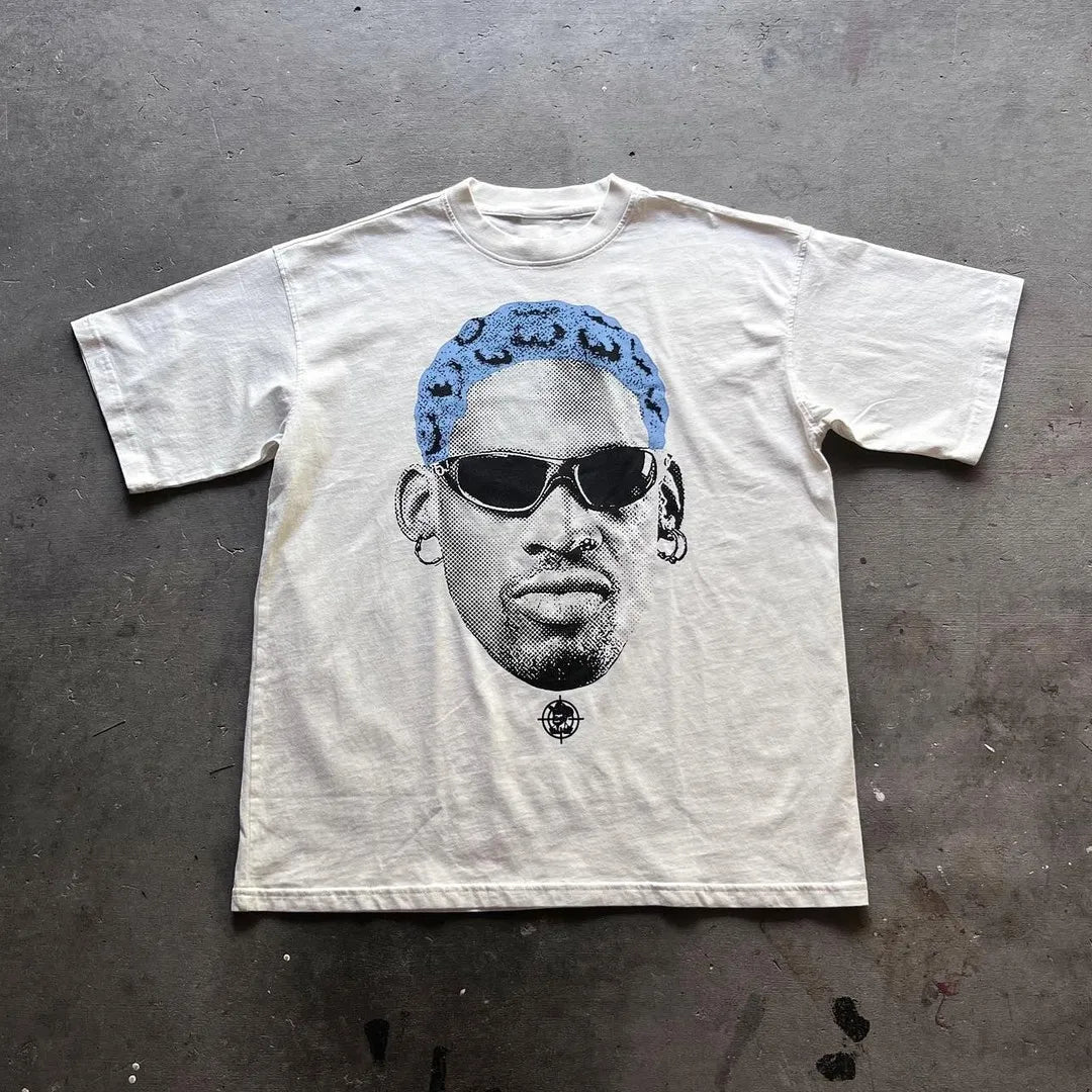 American Trendy Gothic Letter Printed Oversized T-Shirt Men's Y2K High Street Clothing Loose Harajuku Short-Sleeved Top Women's Street King Limited