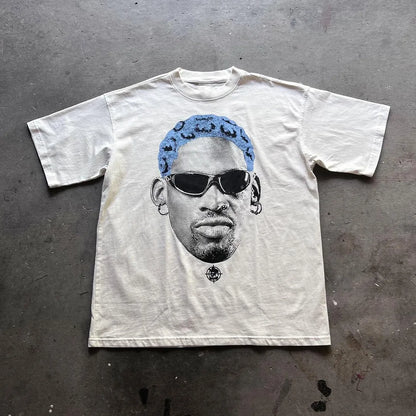 American Trendy Gothic Letter Printed Oversized T-Shirt Men's Y2K High Street Clothing Loose Harajuku Short-Sleeved Top Women's Street King Limited