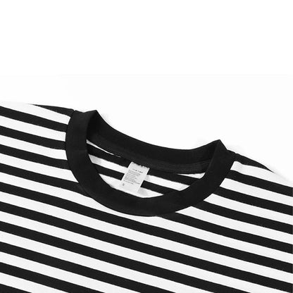 Japanese Vintage Nostalgic Striped T-Shirts For Men And Women Short-Sleeved Cotton Men's Loose Half-Sleeved Sea Soul Shirt Street King Limited