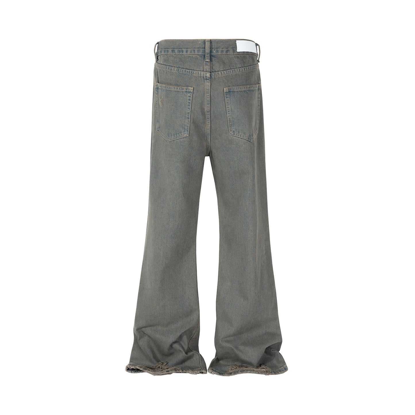 Grey Green Damaged Micro Flared Jeans Mens Straight Streetwear Y2k Ropa Hombre Baggy Denim Trousers Oversized Casual Cargo Pants Street King Limited