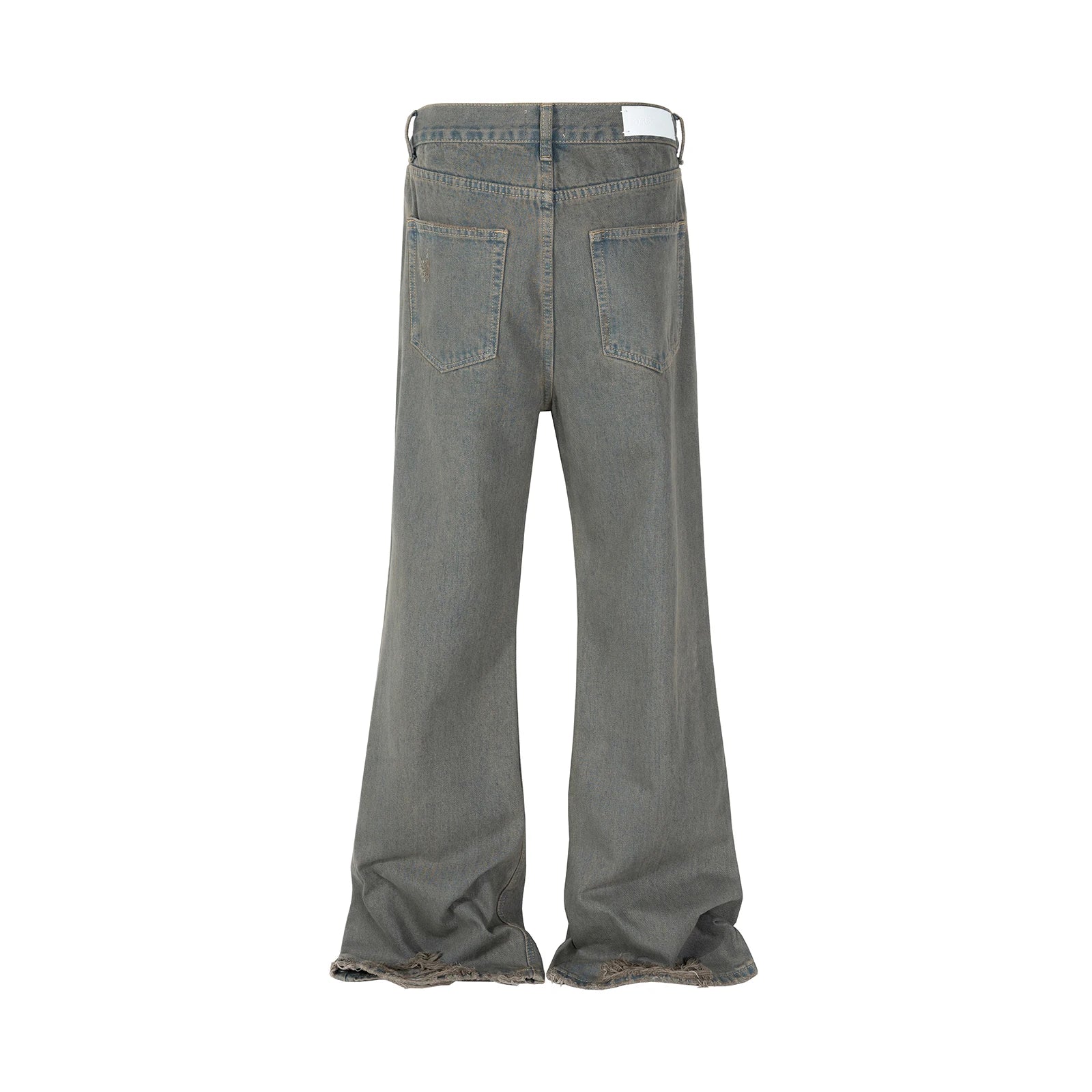 Grey Green Damaged Micro Flared Jeans Mens Straight Streetwear Y2k Ropa Hombre Baggy Denim Trousers Oversized Casual Cargo Pants Street King Limited