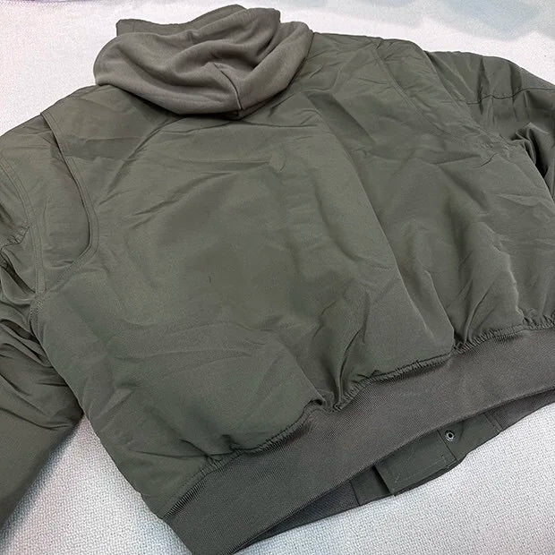 2024AW new cotton dress solid color hooded multi-pocket jacket Street King Limited