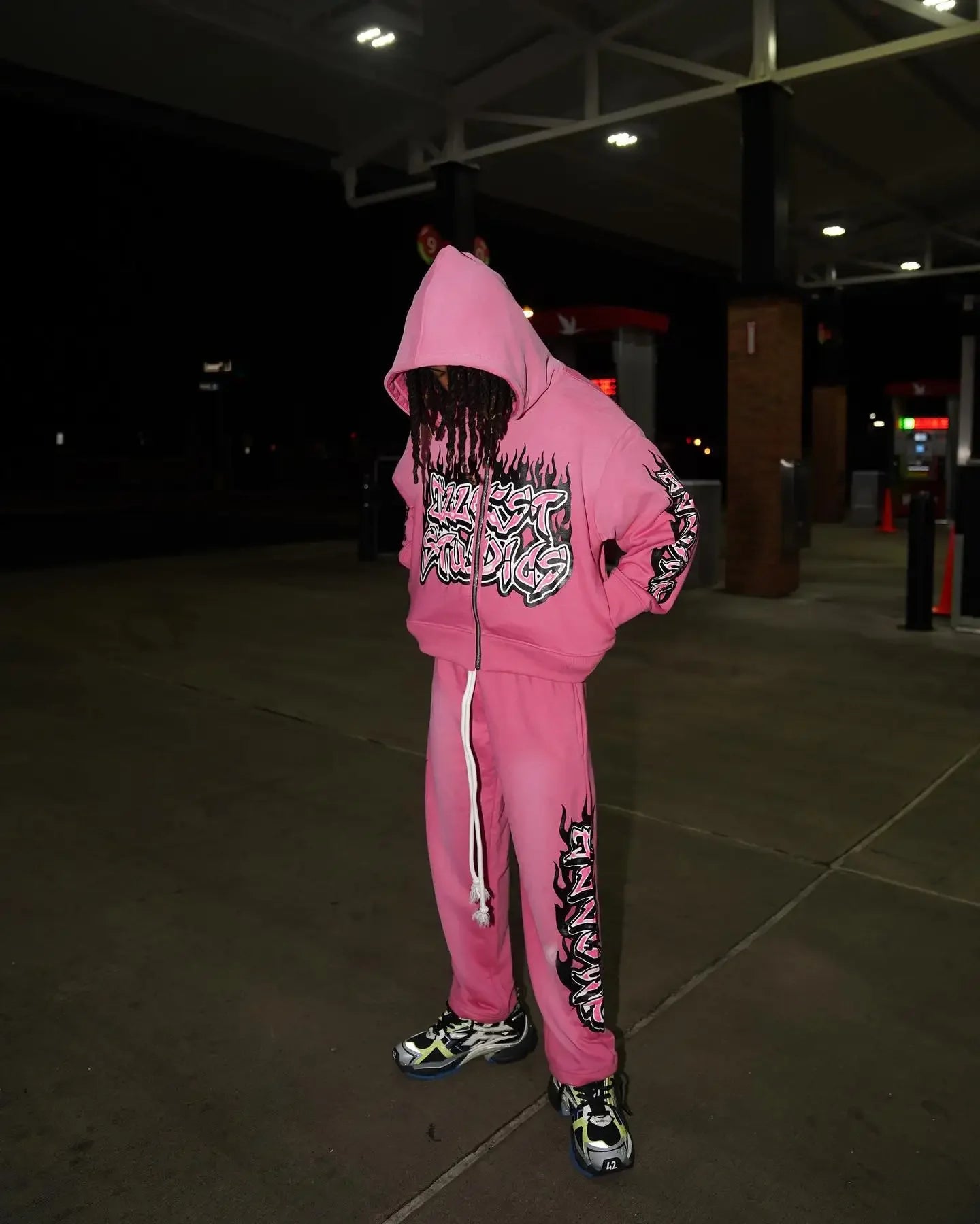 y2k street hip-hop goth trend oversized hoodie suit men's fashion Harajuku style casual loose versatile zipper sweatshirt top Street King Limited