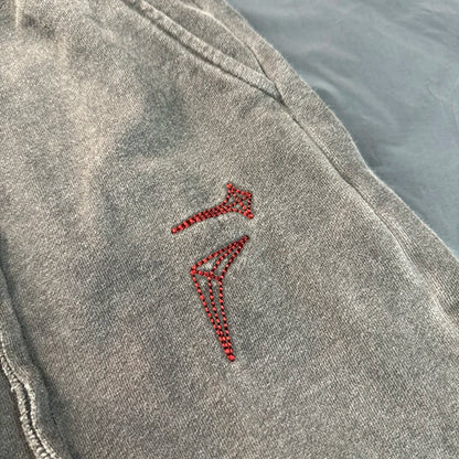 New 2024 Novelty High THUG CLUB Old Washed Rhine Stone Heavy Skateboard Street Cotton Casual Shorts Kanye Hip-hop Parkour #U46 Street King Limited