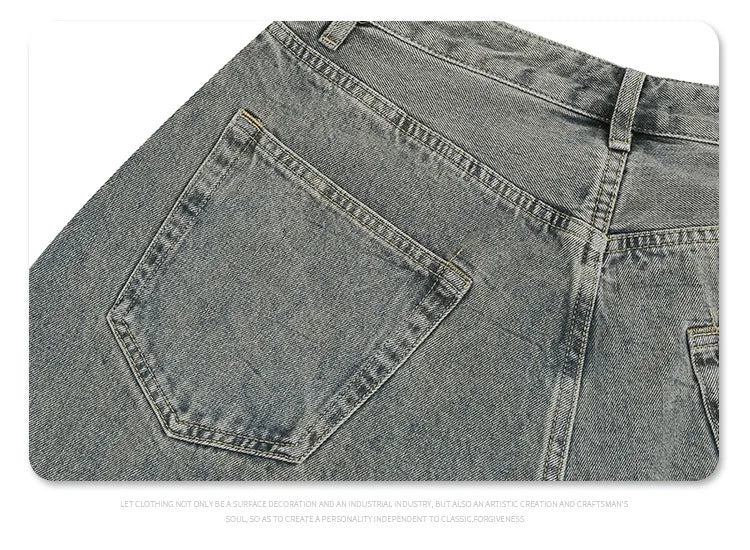 Autumn and winter new mud-dyed jeans Street King Limited