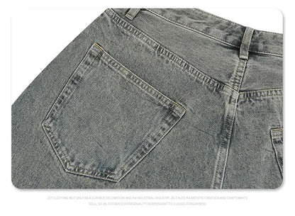 Autumn and winter new mud-dyed jeans Street King Limited